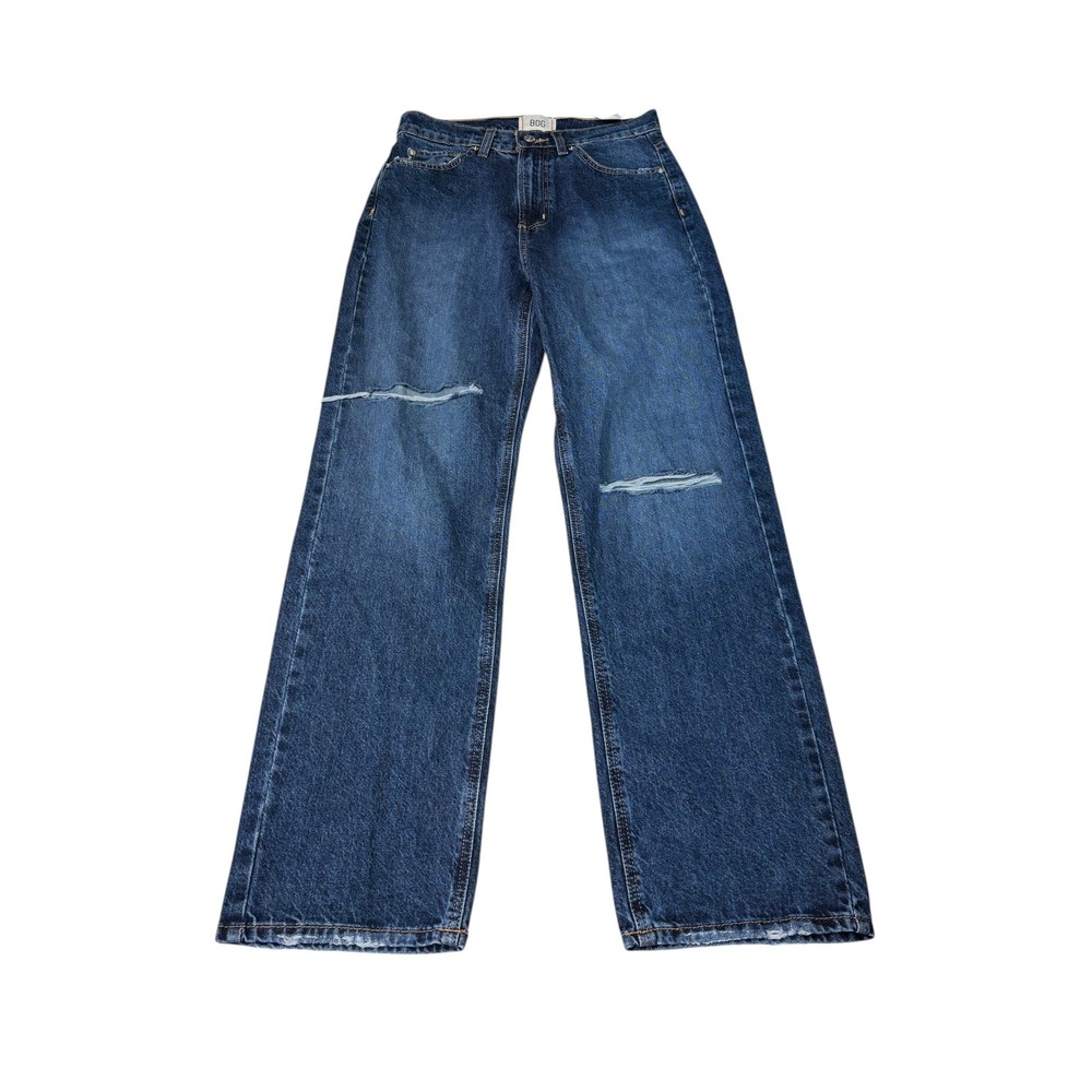NWT BDG Cowboy Jean High‎ Rise Wide Leg Distressed Denim Dark Wash Womens 28X30